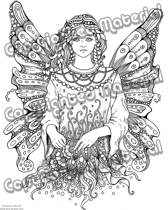 Fairy Tangles Printable Coloring Book Pages Bulk Collection 2 - TEN  printable coloring pages - Digital Coloring Books Adult Coloring